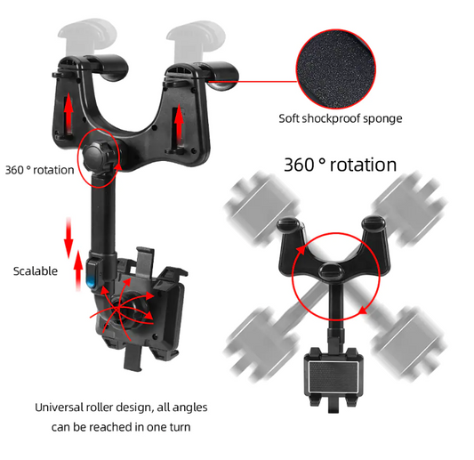 Supporto auto per smartphone con rotazione a 360 gradi